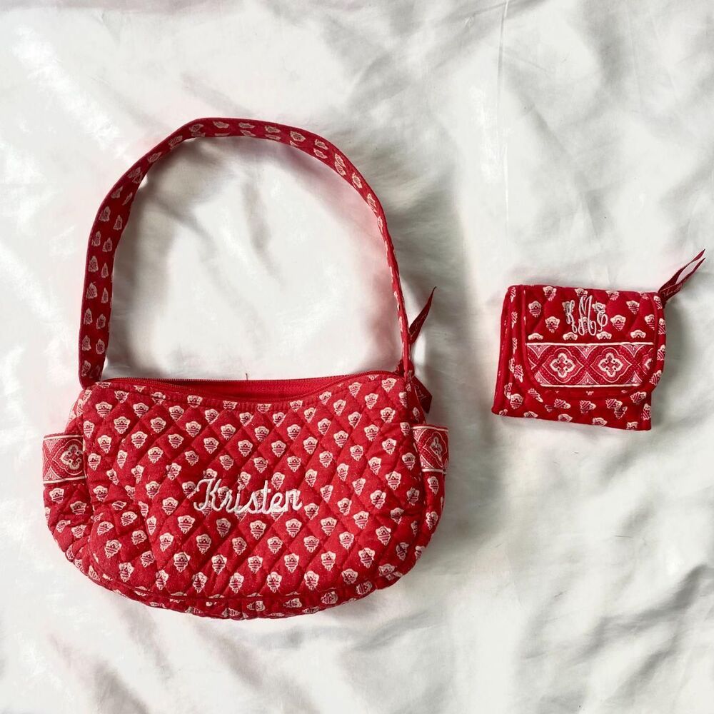 Vintage Vera Bradley Nantucket Red Mini Bag And Wallet Personalized